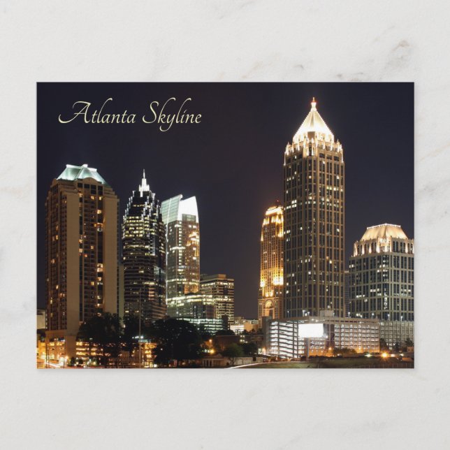 Atlanta Skyline at Night Postcard (Front)