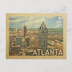 Atlanta Skyline Atlanta Vintage Travel Postcard