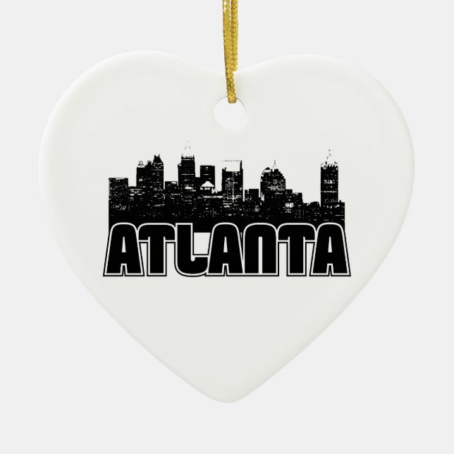 Atlanta Skyline Ceramic Tree Decoration (Front)