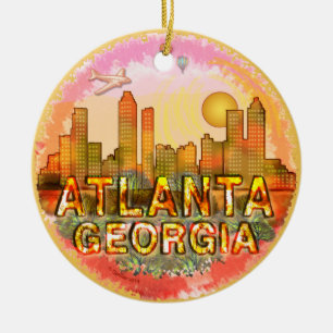 Atlanta Skyline Ceramic Tree Decoration