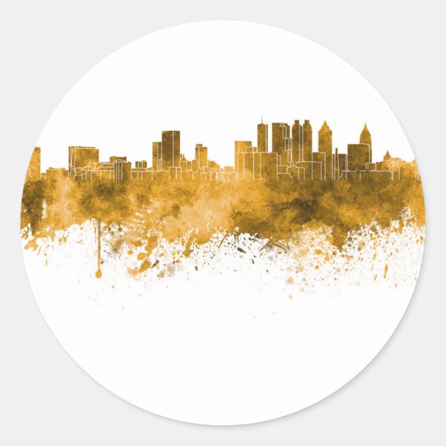 Atlanta skyline classic round sticker (Front)