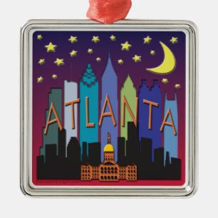 Atlanta Skyline mega colour Metal Tree Decoration