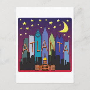 Atlanta Skyline mega colour Postcard