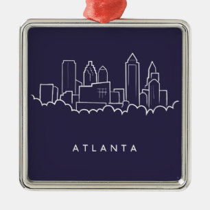 Atlanta Skyline Metal Tree Decoration