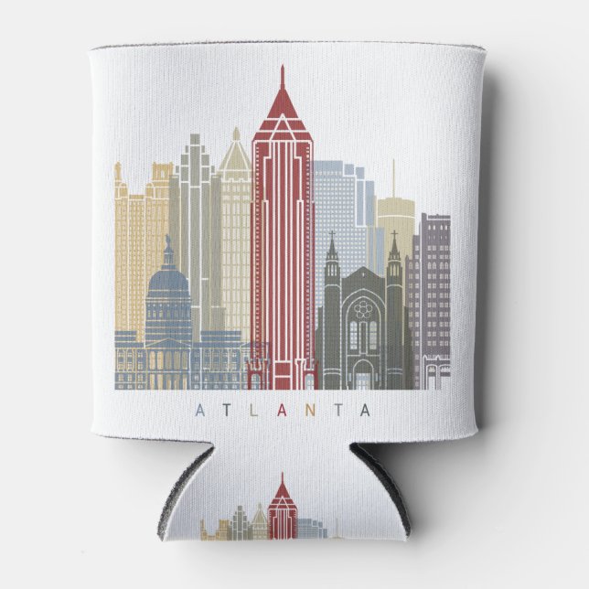 Atlanta skyline poster can cooler (Front)