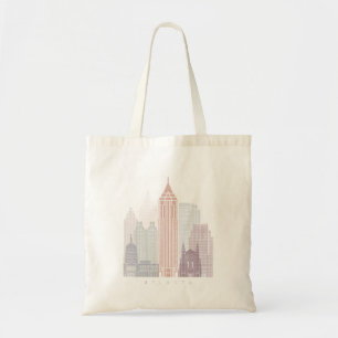 ATLANTA SKYLINE POSTER PASTEL TOTE BAG