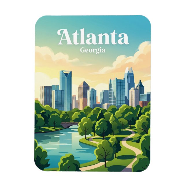 Atlanta Skyline USA Magnet (Vertical)