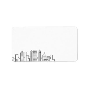 Atlanta Stylised Skyline   Blank Label