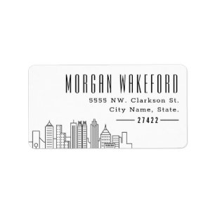 Atlanta Stylised Skyline Large Label