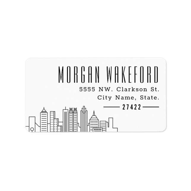 Atlanta Stylised Skyline Large Label (Front)