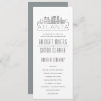 Atlanta Stylised Skyline | Wedding Program