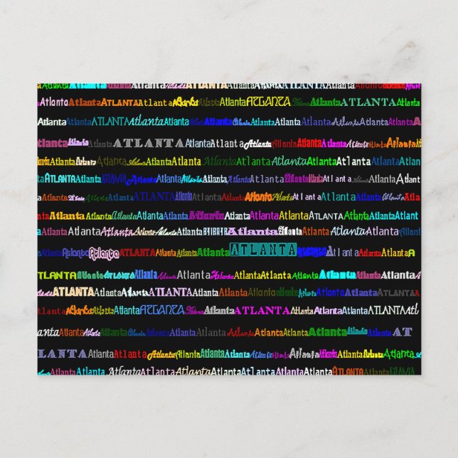 Atlanta Text Design I Postcard (Front)