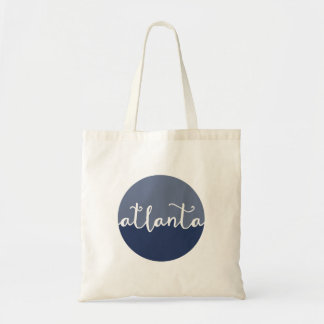 Atlanta tote bag | hand lettered navy blue