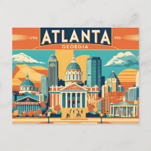 Atlanta Vibes A Retro Tribute to the Heart of GRG Postcard