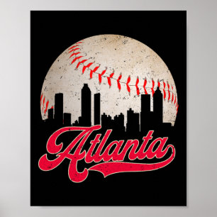 Atlanta Vintage Bysebyll Tee Distressed Gameday Re Poster