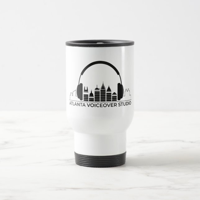 Atlanta Voiceover Studio Coffee/Tea Tumble (white) Travel Mug (Center)