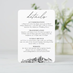 Atlanta Wedding Small Vertical Details Enclosure Card