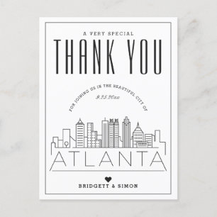 Atlanta Wedding   Thanks for Coming! Postcard