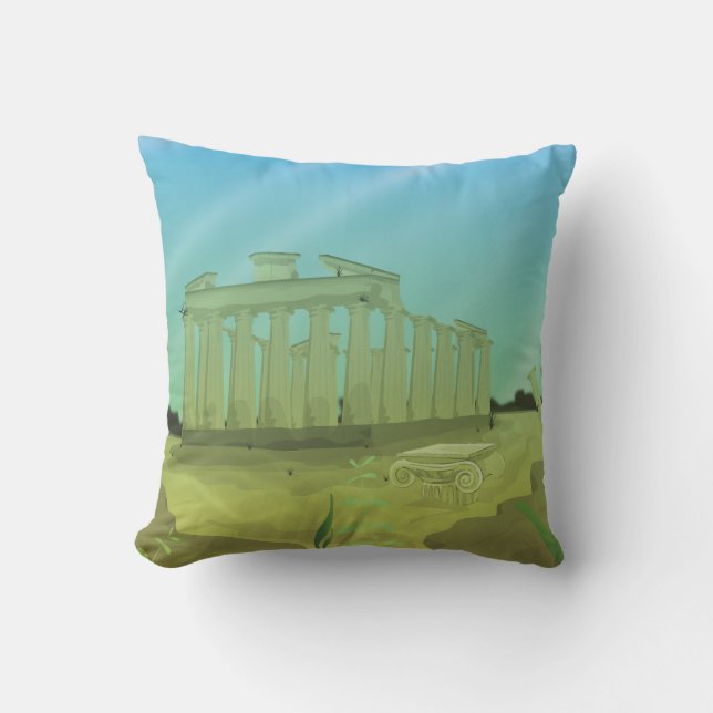 Atlantas cartoon landscape cushion (Front)