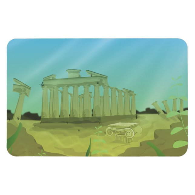 Atlantas cartoon landscape magnet (Horizontal)