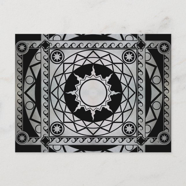 Atlantean Crafts Silver on Black Postcard (Front)