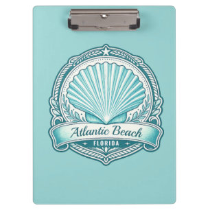 Atlantic Beach FL Coastal Seashell Emblem Clipboard