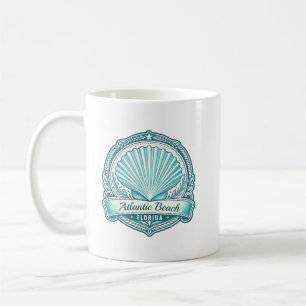 Atlantic Beach FL Coastal Seashell Emblem Coffee Mug