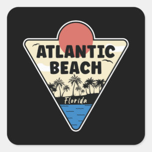 Atlantic Beach Florida Seashore Square Sticker