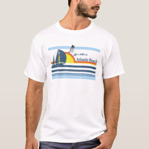 Atlantic Beach NC Retro 70S 80S Surf Sailing Sailb T-Shirt