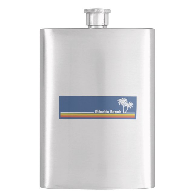  Atlantic Beach North Carolina Hip Flask (Front)