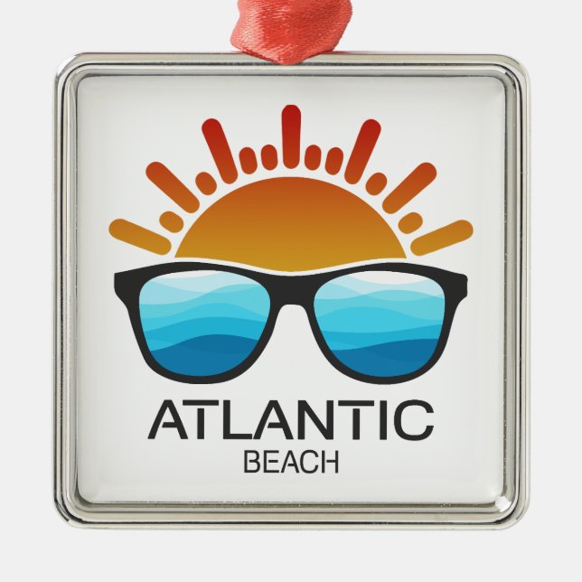 Atlantic Beach North Carolina Sunglasses Metal Tree Decoration (Front)
