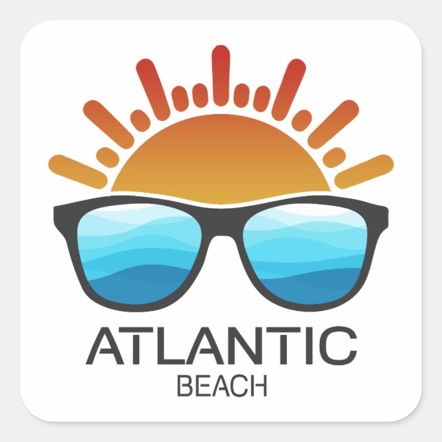 Atlantic Beach North Carolina Sunglasses Square Sticker (Front)