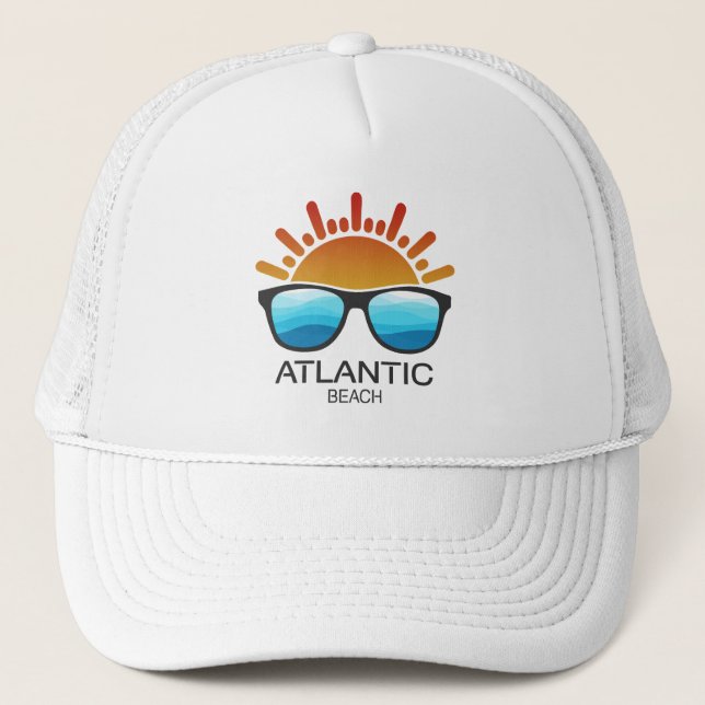 Atlantic Beach North Carolina Sunglasses Trucker Hat (Front)