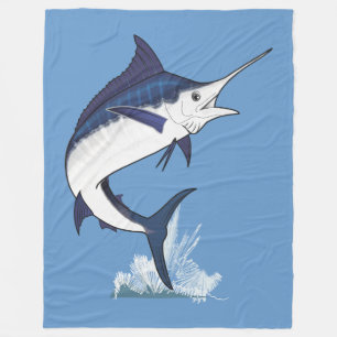 Atlantic Blue Marlin Fleece Blanket