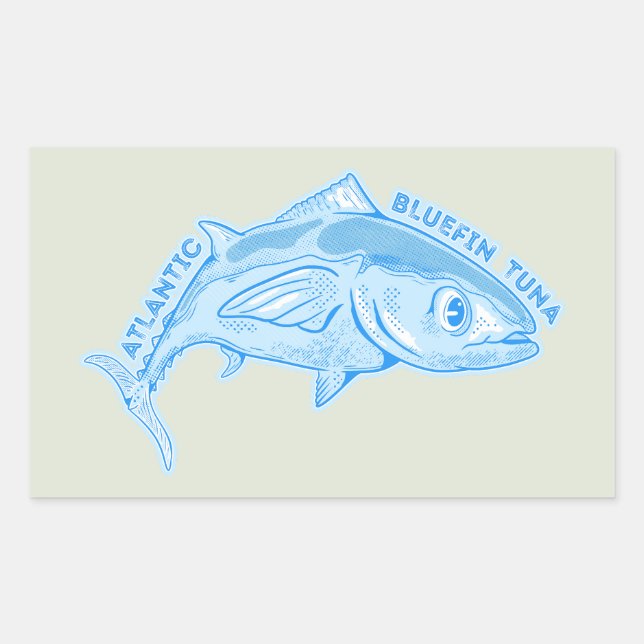 Atlantic bluefin tuna rectangular sticker (Front)