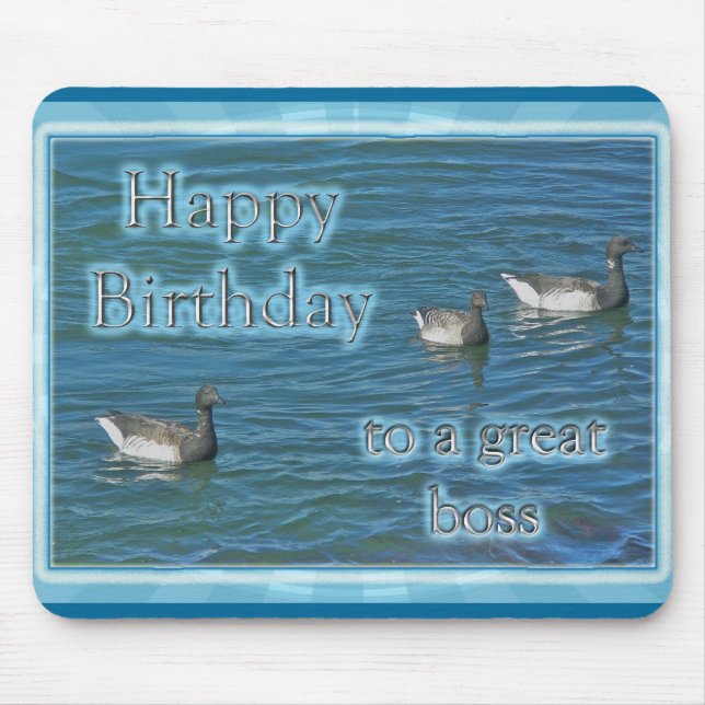 Atlantic Brant Geese Boss Birthday Mouse Mat (Front)