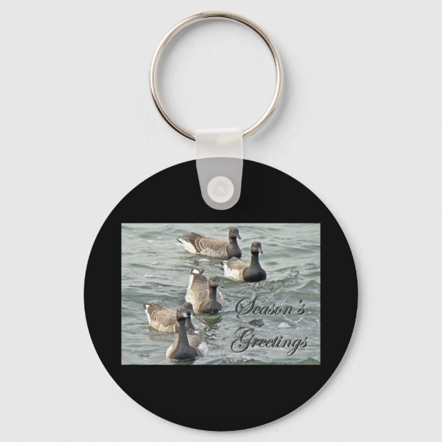Atlantic Brant Geese Season's Greetings Series Key Ring (Front)