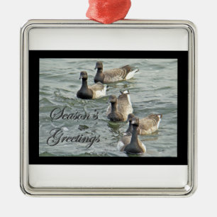 Atlantic Brant Geese Season's Greetings Series Metal Tree Decoration
