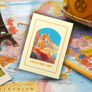 Atlantic City 1930s Pin-up Retro Vintage Travel Postcard