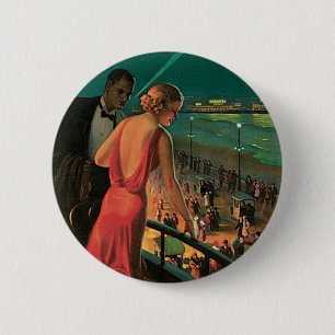 Atlantic City ~ All Year Resort 6 Cm Round Badge