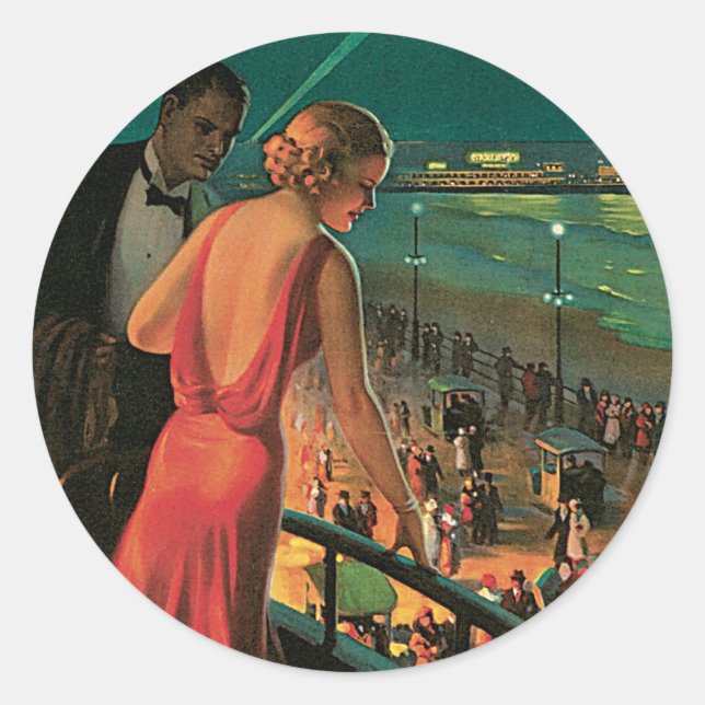 Atlantic City ~ All Year Resort Classic Round Sticker (Front)