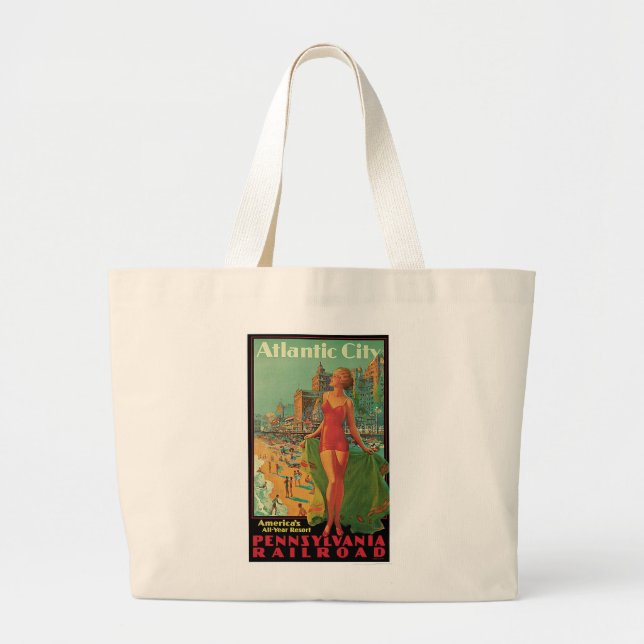 Atlantic City - America's All Year Resort Large Tote Bag (Front)