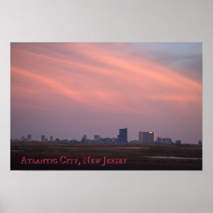 Atlantic City at Sunset Poster