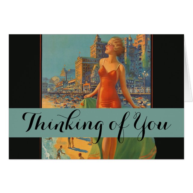 Atlantic City Beach Beauty Vintage Artwork (Front Horizontal)