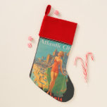 Atlantic City Beach Beauty Vintage Artwork Christmas Stocking<br><div class="desc">Atlantic City— America’s All-Year Resort,  a beach boardwalk beauty queen poster created for the Pennsylvania Railroad,  painting by Edward Mason Eggleston</div>