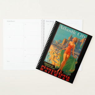 Atlantic City Beach Beauty Vintage Artwork Planner