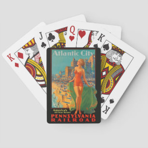 Atlantic City Beach Beauty Vintage Artwork Playing Cards