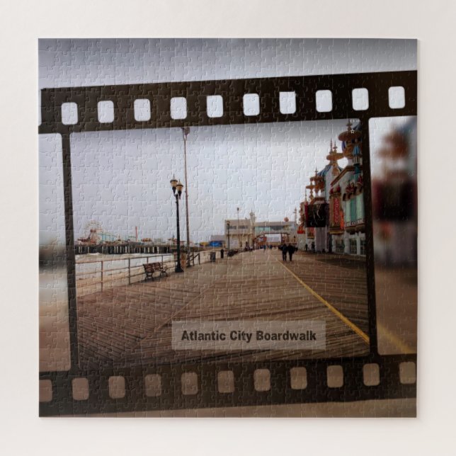Atlantic City Beach Boardwalk on Film Jigsaw Puzzle (Vertical)