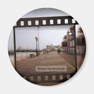 Atlantic City Beach Boardwalk on Film Magnet