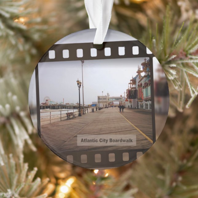 Atlantic City Beach Boardwalk on Film Ornament (Tree)